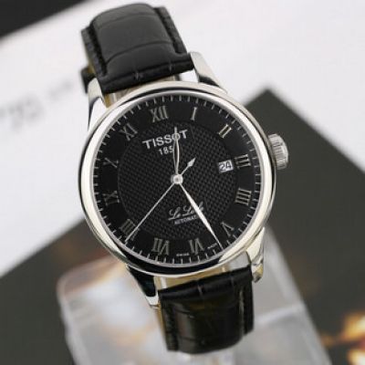 Cheap Replica TISSOT 1853 Men Watches SS Black / Black Leather watch